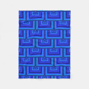 Couverture Polaire Brayures bleues carré motif