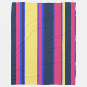 Couverture Polaire Brayures rose, jaune et bleue