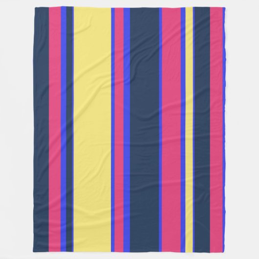 Couverture Polaire Brayures rose, jaune et bleue (Devant)