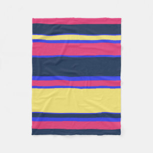 Couverture Polaire Brayures rose, jaune et bleue