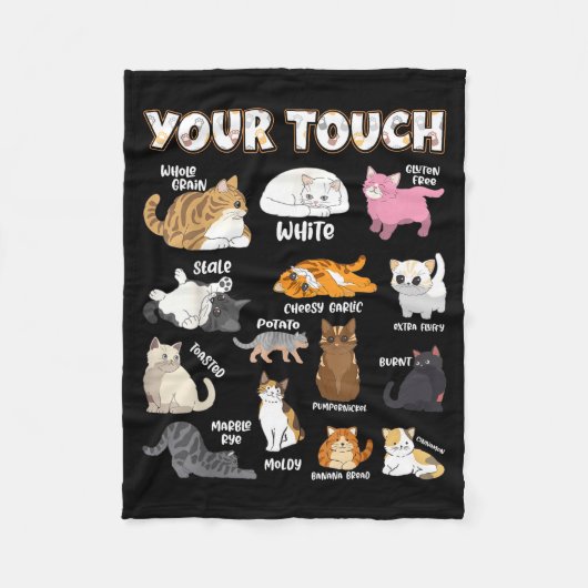 Couverture Polaire Bread Cats Variety Punny Cartoon Kitty Design (Devant)