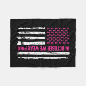 Couverture Polaire Breast Cancer Awareness Ribbon Flag In October We  (Devant (Horizontal))