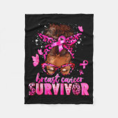 Couverture Polaire Breast Cancer Awareness Survivor Black Women Melan (Devant)
