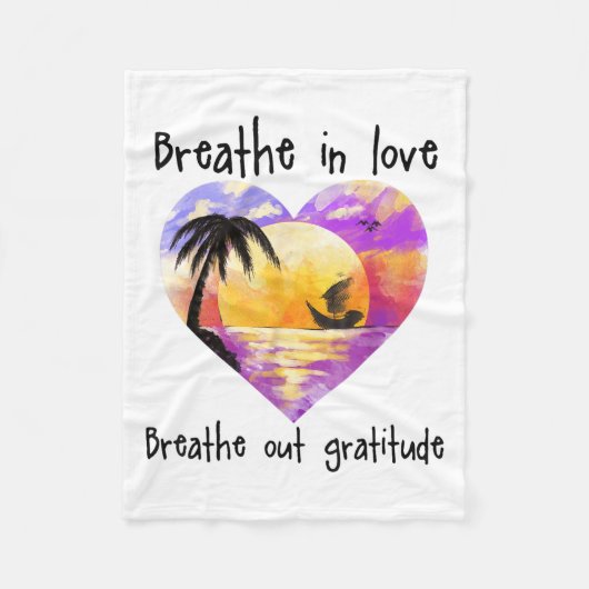 Couverture Polaire Breathe In Love Breathe Out Gratitude Sitive Motiv (Devant)