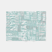 Couverture Polaire Brian nom personnalisé moderne gris bleu (Devant (Horizontal))