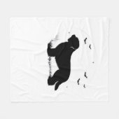 Couverture Polaire Briard Chien - Halloween Lune Silhouette surdimens (Devant (Horizontal))