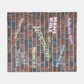 Couverture Polaire Brick Graffiti Mur Noms personnalisés (Devant (Horizontal))