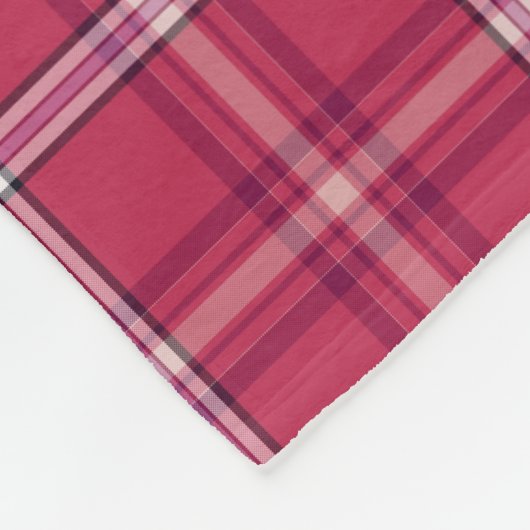 Couverture Polaire Brick Red and Soft Peach Plaid (Coin)