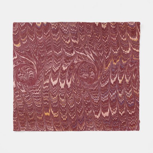 Couverture Polaire brick red marble print (Devant (Horizontal))
