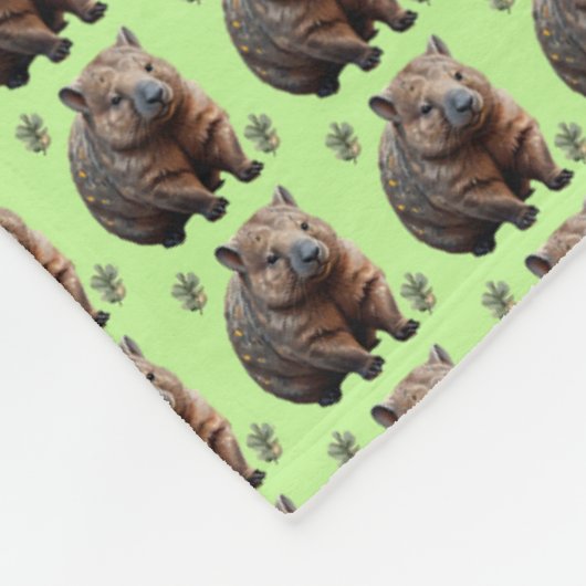 Couverture Polaire Brickwork Burrow : Une toile verte de Wombat, (Coin)