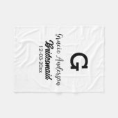 Couverture Polaire Bridesmaid ajouter nom monogramme simple minimal m (Devant (Horizontal))