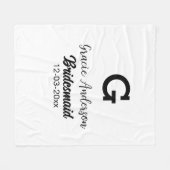 Couverture Polaire Bridesmaid ajouter nom monogramme simple minimal m (Devant (Horizontal))