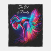 Couverture Polaire Bright ballerina neon danse moderne noir (Devant)