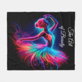 Couverture Polaire Bright ballerina neon danse moderne noir (Devant (Horizontal))