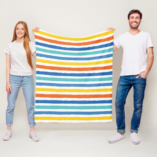 Couverture Polaire Bright Beach Striped Motif (En situation)