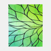 Couverture Polaire Bright Green Hues Creative Leave Motif (Devant)