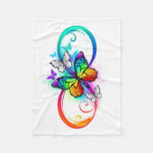 Couverture Polaire Bright infinity with rainbow butterfly (Devant)