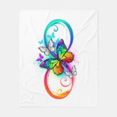 Couverture Polaire Bright infinity with rainbow butterfly (Devant)