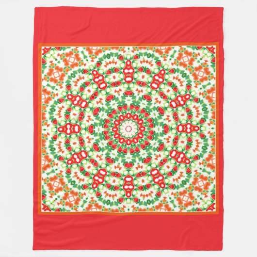 Couverture Polaire Bright Orange Green à la mode Bandana Shawl (Devant)