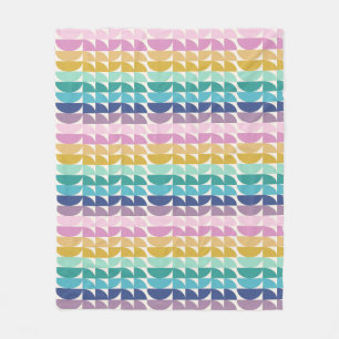 Couverture Polaire Bright Pastel Arc-en-ciel formes géométriques Moti