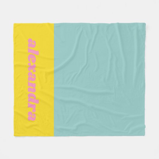 Couverture Polaire Bright Pastel Color Block Personnalisé (Devant (Horizontal))