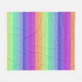 Couverture Polaire Bright Pastel Rainbow Stripe Fleece Blanket (Devant (Horizontal))