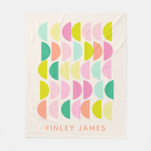 Couverture Polaire Bright Pastels Formes géométriques Nom personnalis