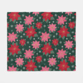 Couverture Polaire Bright Preppy Christmas Poinsettias Throw Blanket (Devant (Horizontal))