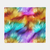 Couverture Polaire Bright Rainbow fausse texture de fourrure monstre (Devant (Horizontal))