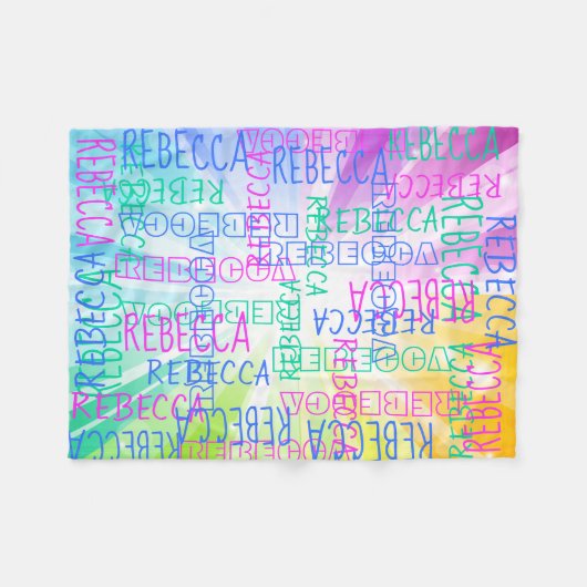 Couverture Polaire Bright Rainbow Girls mignon Personnalisé Nom Perso (Devant (Horizontal))