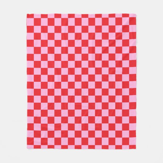 Couverture Polaire Bright Red and Light Pink Checkered (Devant)