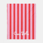 Couverture Polaire Bright Red and Pink Stripes | Ciao Bella (Devant)