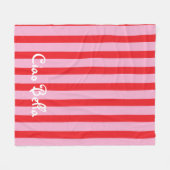 Couverture Polaire Bright Red and Pink Stripes | Ciao Bella (Devant (Horizontal))