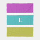 Couverture Polaire Bright Stripe moderne Monogramme initial (Devant)