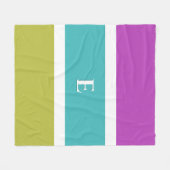 Couverture Polaire Bright Stripe moderne Monogramme initial (Devant (Horizontal))