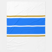 Couverture Polaire Bright Twin Nautical Blue Racing Stripes Sur Blanc (Devant)