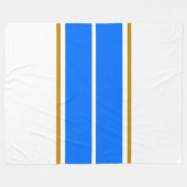 Couverture Polaire Bright Twin Nautical Blue Racing Stripes Sur Blanc (Devant (Horizontal))