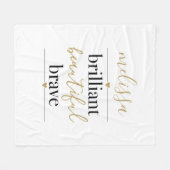 Couverture Polaire Brillant Beau Brave Nom Personnalisé (Devant (Horizontal))