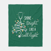 Couverture Polaire Brillant Comme Un Appel Nuit Infirmière Fun Noël (Devant)