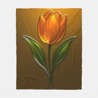 Couverture Polaire Brillante élégance de la tulipe orange