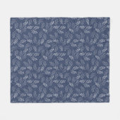 Couverture Polaire Brindilles blanches sur le bleu. (Devant (Horizontal))