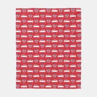 Couverture Polaire British Mini Cooper Hearts - Rouge
