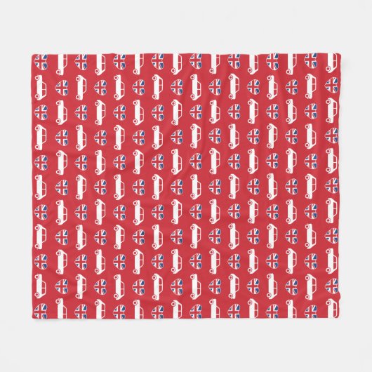 Couverture Polaire British Mini Cooper Hearts - Rouge (Devant (Horizontal))