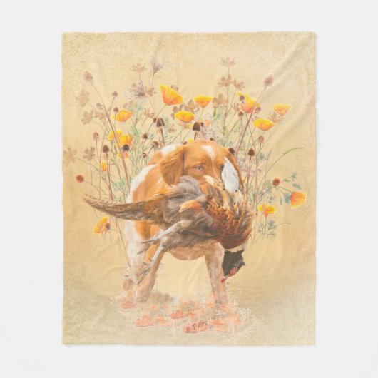 Couverture Polaire Brittany Spaniel, Chasse Pheasant Coffee Mug T-Sh (Devant)