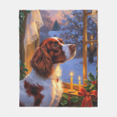 Couverture Polaire Brittany Spaniel with Christmas Lights Holiday  (Devant)
