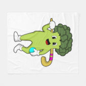 Couverture Polaire Broccoli à Hockey avec chauve-souris de hockey (Devant (Horizontal))