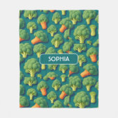 Couverture Polaire Broccoli Retro Coloré Motif personnalisé (Devant)