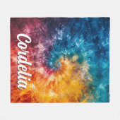 Couverture Polaire Broche à tarte personnalisée Blanche avec nom (Devant (Horizontal))