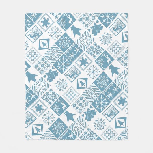 Couverture Polaire Brochure en patchwork hivernal de Noël (Devant)