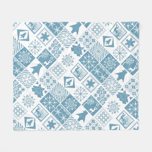 Couverture Polaire Brochure en patchwork hivernal de Noël (Devant (Horizontal))